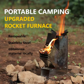 Portable Rocket Stove For Camping And Travel,Compact Foldable Design With Instant Setup,Lightweight Outdoor Heater, Fast Heating And Durable Construct