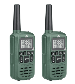 Ozark Trail Two Way Walkie Talkie, IPX4, 22 Channel, Green, 2 Pack