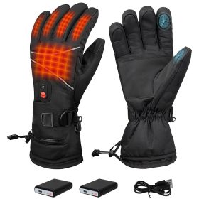 Winter Heated Gloves for Men Women 3000mAh Rechargeable Electric Gloves Waterproof Windproof Touchscreen PU Polyester Gloves With 3 Heated Levels