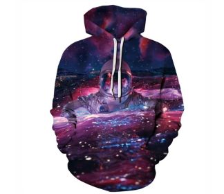 Men 3D Print Pullover Hooded Sweatshirt Hoodies (Color: Red, size: M)