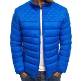 Men's Cotton Jacket Coat Slim Fit Lightweight (Color: Blue, size: XL)