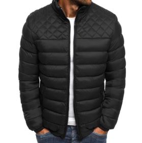 Men's Cotton Jacket Coat Slim Fit Lightweight (Color: Black, size: XL)