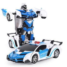2.4G Remote Control Car; Transform Robot RC Cars Contains All Batteries: One-Button Deformation and 360 Degree Rotating Drifting; Present Christm (colour: 28 Lambo(blue), size: 2.4G)