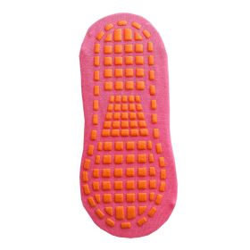 5 Pairs adults Anti-Slip Sock trampoline Sock Cotton Breathable Short Socks Elasticity Sport Boy Girl Outside Child Socks (Color: Pink, size: Adult)