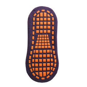 5 Pairs adults Anti-Slip Sock trampoline Sock Cotton Breathable Short Socks Elasticity Sport Boy Girl Outside Child Socks (Color: Deep purple, size: Adult)