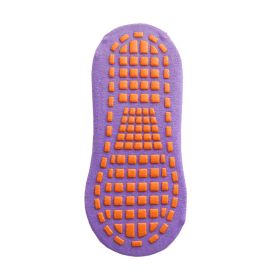 5 Pairs adults Anti-Slip Sock trampoline Sock Cotton Breathable Short Socks Elasticity Sport Boy Girl Outside Child Socks (Color: Purple, size: Adult)
