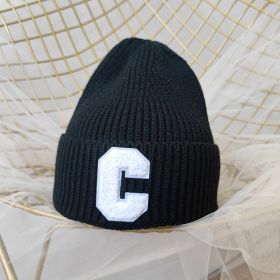 Simple Multi Color Big C Letter Winter Hat Women Winter Unisex Beanie Cap Outdoor Thick Warm Hip hop Sport Ski Knitted Hats (Color: 016, size: Adult)