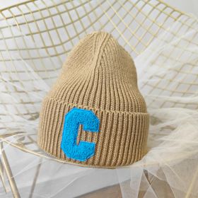 Simple Multi Color Big C Letter Winter Hat Women Winter Unisex Beanie Cap Outdoor Thick Warm Hip hop Sport Ski Knitted Hats (Color: 012, size: Adult)