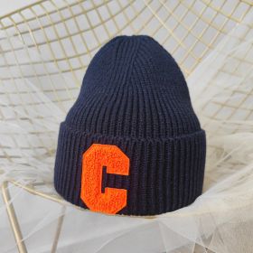Simple Multi Color Big C Letter Winter Hat Women Winter Unisex Beanie Cap Outdoor Thick Warm Hip hop Sport Ski Knitted Hats (Color: 009, size: Adult)