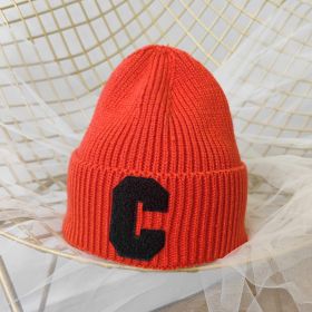 Simple Multi Color Big C Letter Winter Hat Women Winter Unisex Beanie Cap Outdoor Thick Warm Hip hop Sport Ski Knitted Hats (Color: 010, size: Adult)