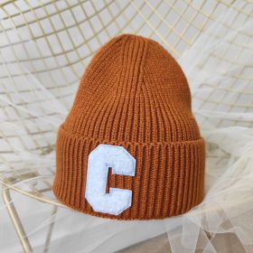 Simple Multi Color Big C Letter Winter Hat Women Winter Unisex Beanie Cap Outdoor Thick Warm Hip hop Sport Ski Knitted Hats (Color: 011, size: Adult)