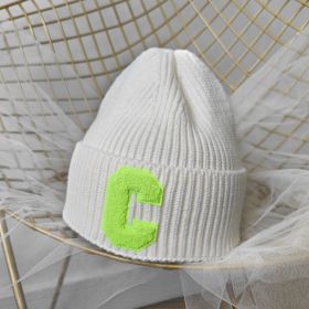Simple Multi Color Big C Letter Winter Hat Women Winter Unisex Beanie Cap Outdoor Thick Warm Hip hop Sport Ski Knitted Hats (Color: 015, size: Adult)