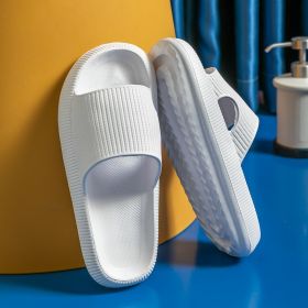 Women's Super Soft Eva Thick Platform Slides; Minimalist And Comfortable Indoor Bathroom Non-Slip Slippers; Women's Slippers (Color: White, size: 44/45)