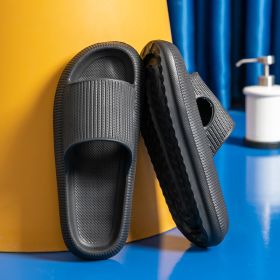 Women's Super Soft Eva Thick Platform Slides; Minimalist And Comfortable Indoor Bathroom Non-Slip Slippers; Women's Slippers (Color: Black, size: 34/35)