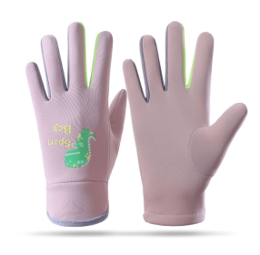 Children's Gloves Cartoon Fluorescence Outdoor Cycling Dinosaur Warm Ski Gloves (Color: Pink, size: child)