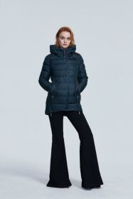 Women warm hooded winter coat women jacket casual parkas jacket (Color: Army green, size: M)
