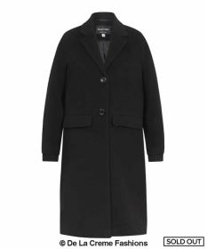 (PRE-ORDER) Womens Wool Blend Winter Warm Knee Length Coat (colour: black, size: UK 14/EU 42/US 10)