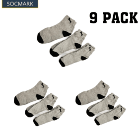 High-Quality Men's Cotton Thermal Socks 9-Pack (Sizes 9-11, 10-13) - (Color: Grey (9-11))