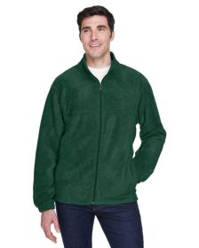 Men's 8 oz. Full-Zip Fleece - BLACK - 5XL (Color: HUNTER, size: 2XL)