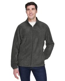 Men's 8 oz. Full-Zip Fleece - BLACK - 5XL (Color: CHARCOAL, size: 4XL)