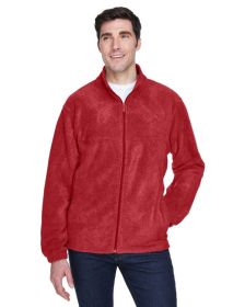 Men's 8 oz. Full-Zip Fleece - BLACK - 5XL (Color: Red, size: 3XL)