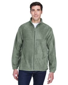 Men's 8 oz. Full-Zip Fleece - BLACK - 5XL (Color: DILL, size: 4XL)