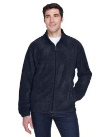 Men's 8 oz. Full-Zip Fleece - BLACK - 5XL (Color: NAVY, size: 5XL)