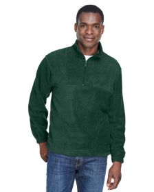 Adult 8 oz. Quarter-Zip Fleece Pullover - BLACK - S (Color: HUNTER, size: 2XL)