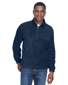 Adult 8 oz. Quarter-Zip Fleece Pullover - BLACK - S (Color: NAVY, size: 2XL)