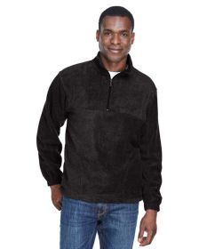 Adult 8 oz. Quarter-Zip Fleece Pullover - BLACK - S (Color: Black, size: L)