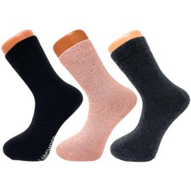Women Thermal Winter Socks Soft and Cozy Thick Casual Crew Wool Socks 3 Pairs (Style: Style 4)