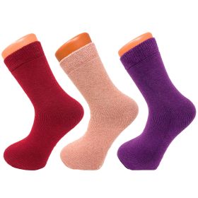Women Thermal Winter Socks Soft and Cozy Thick Casual Crew Wool Socks 3 Pairs (Style: Style 1)