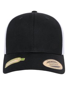 Yupoong 6606RT Classics Recycled Mesh Retro Trucker Cap (Color: BLACK/ WHITE, size: OS)