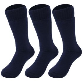 Thermal Insulated Socks for Men Seamless Thermal Socks Shoe Size 8-11.5 3 Pairs (Color: NAVY)